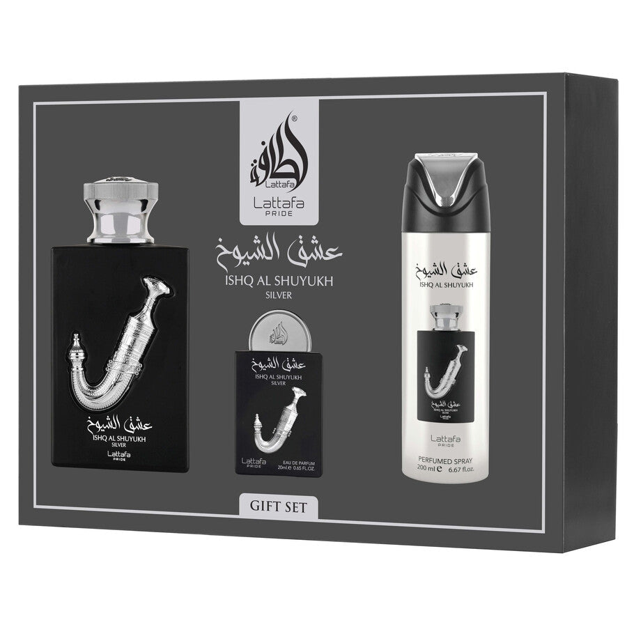 Perfume Lattafa Kit Ishq Al Shuyukh Silver Eau de Parfum 100ml Hombre - Perfumes Bogotá