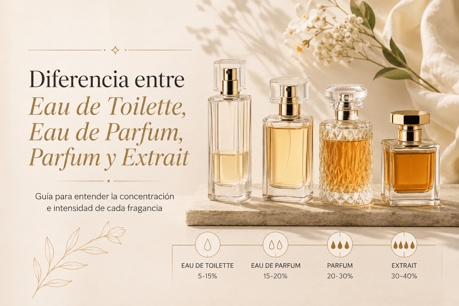 Diferencia entre Eau de Toilette, Eau de Parfum, Parfum y Extrait - Perfumes Bogotá