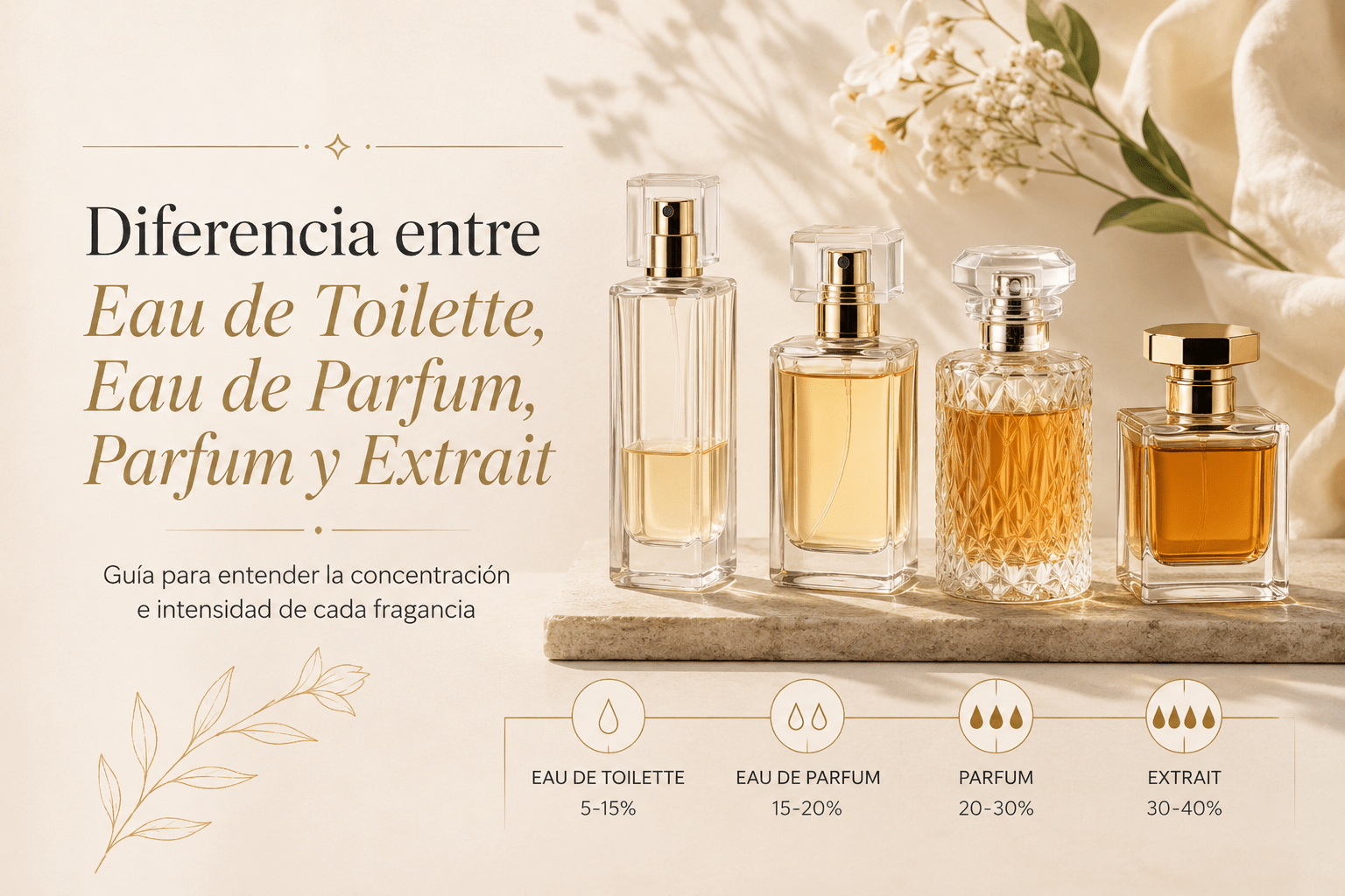 Diferencia entre Eau de Toilette, Eau de Parfum, Parfum y Extrait - Perfumes Bogotá