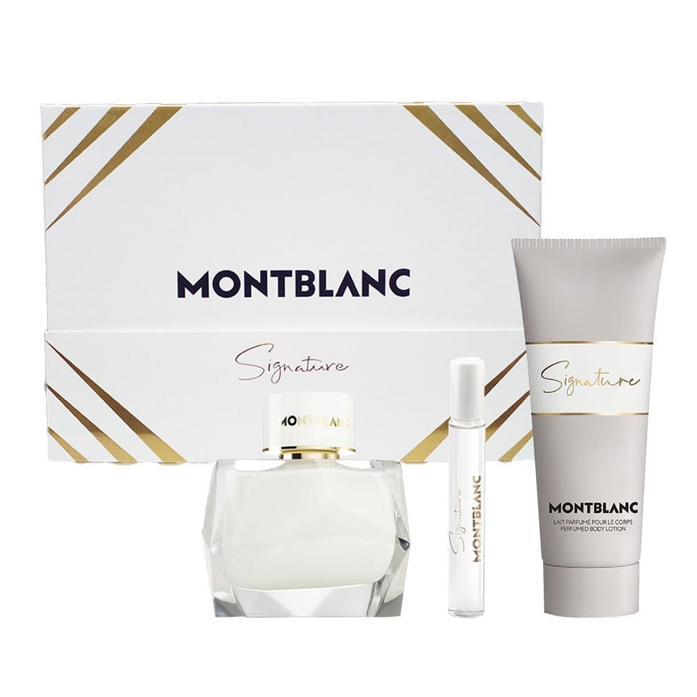 Estuche Montblanc Signature Eau de Parfum 90ml + 7.5ml + Loción 100ml Mujer - Perfumes Bogotá