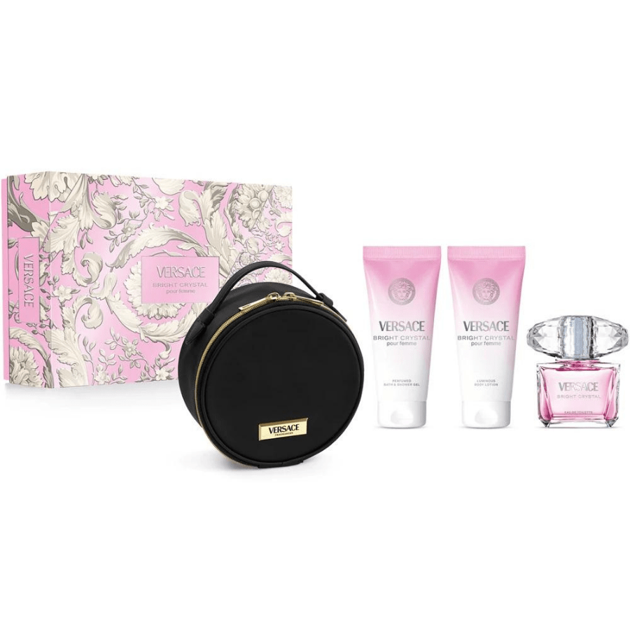 Perfume Versace Kit Bright Crystal + Cosmetiquera Eau de Toilette 90ml Mujer - Perfumes Bogotá