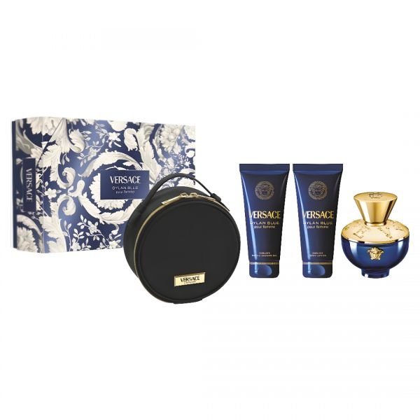 Perfume Versace Kit Dylan Blue + Cosmetiquera Eau de Parfum 100ml Mujer - Perfumes Bogotá