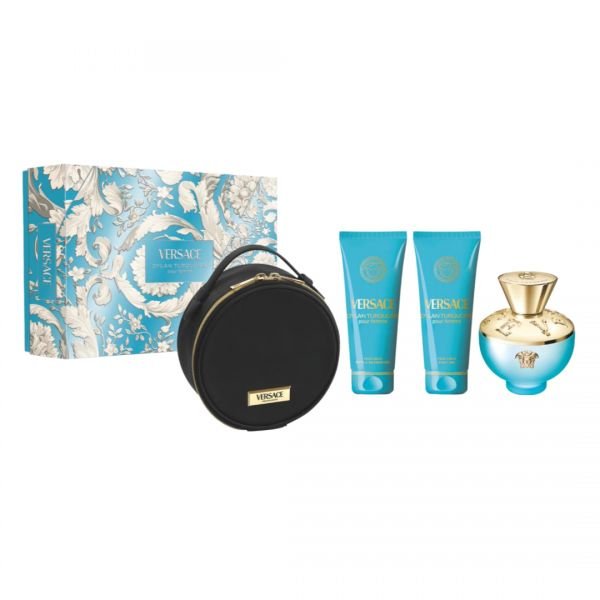 Perfume Versace Kit Dylan Turquoise + Cosmetiquera Eau de Toilette 100ml Mujer - Perfumes Bogotá